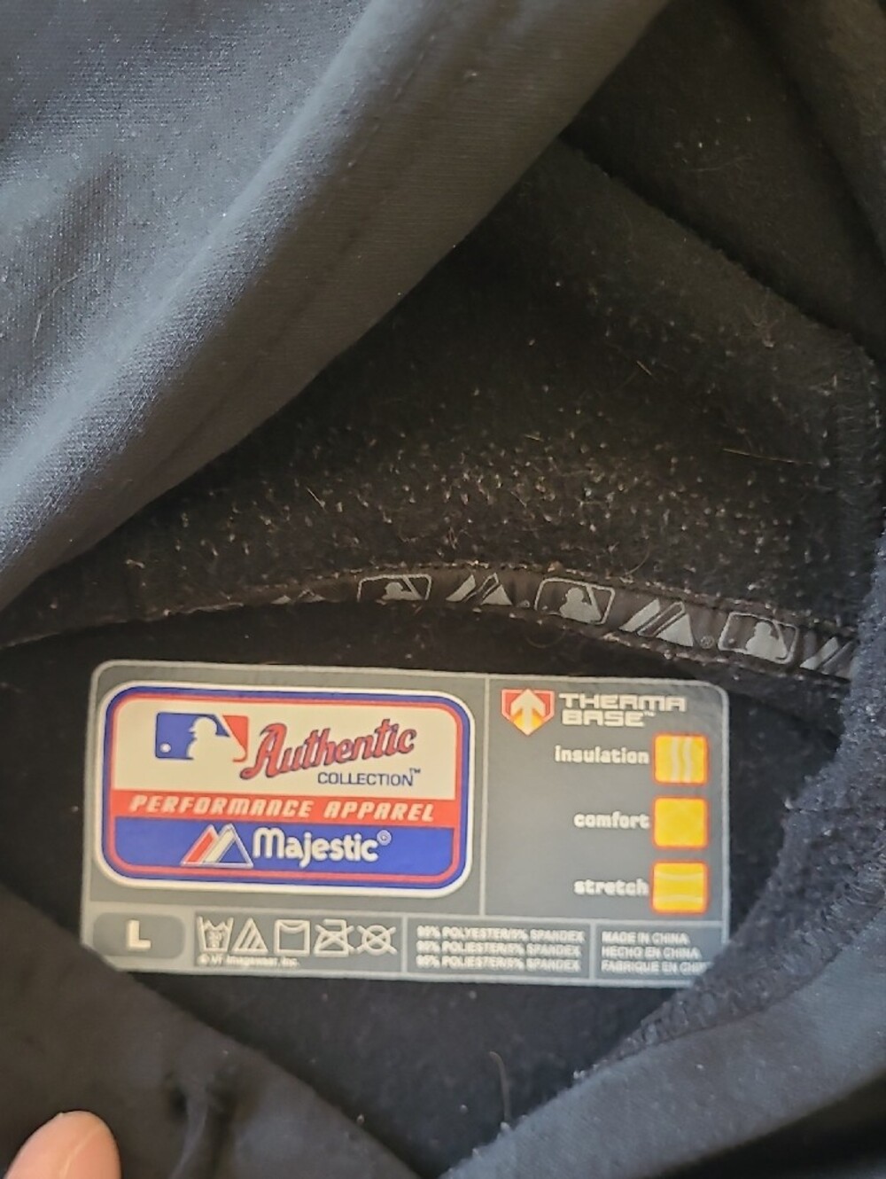 2009 MLB Majestic Men's Navy Blue Jays Crewneck Hoodie - Navy/Light Blue/White - Picture 2 of 8